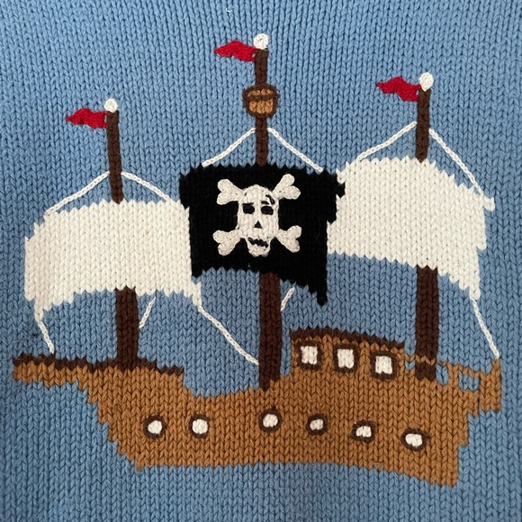 Rolled Neck Claver Pirate Cotton Sweater - Picture 2 of 8